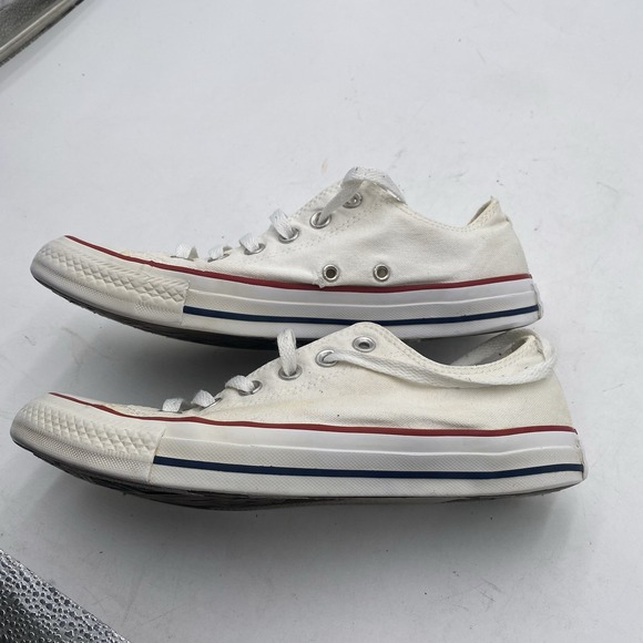 Converse Chuck Taylor All Star Low Top Shoes Womens Size 9 White Canvas Cleaned - Picture 7 of 14